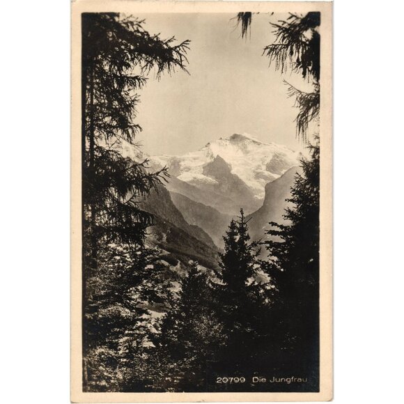Vintage Printed Postcard Die Jungfrau Mountain Wehrli Verlag Zurich Switzerland - Picture 1 of 2